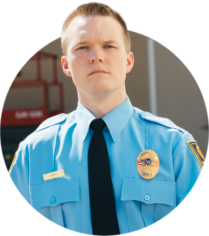 Male officer confident